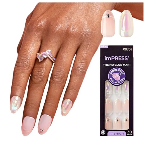 Impress KISS imPRESS Press-On Manicure Premium Collection Fake Nails - All My Love, Pink, Aurora, Medium & Almond Shape, Easy To Apply, Super Hold, Chip Proof, Smudge Proof, No Dry Time, Durable | 30 Count - Image 1