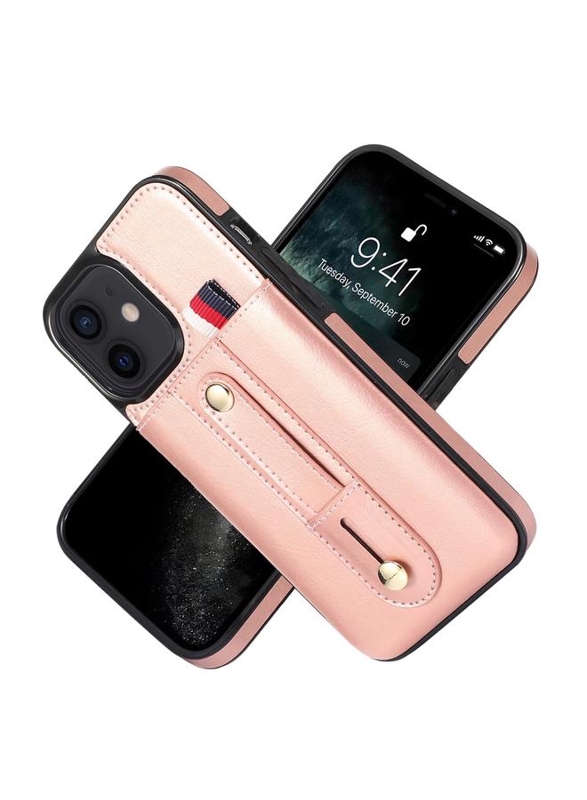 زبون جراب لهاتف iPhone 12 mini مع سوار معصم ومسند ومحفظة جلدية وحافظة هاتف - Image 2
