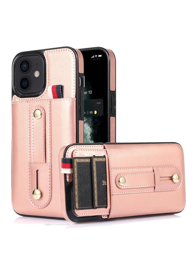 زبون جراب لهاتف iPhone 12 mini مع سوار معصم ومسند ومحفظة جلدية وحافظة هاتف - Image 1