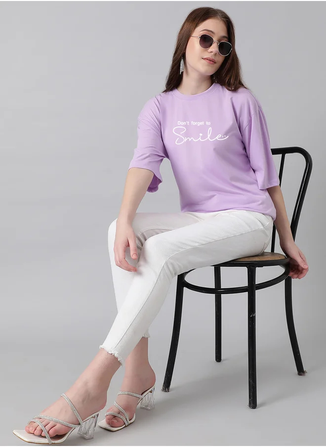 كوتي Slogan Print Short Sleeve Oversized T-Shirt