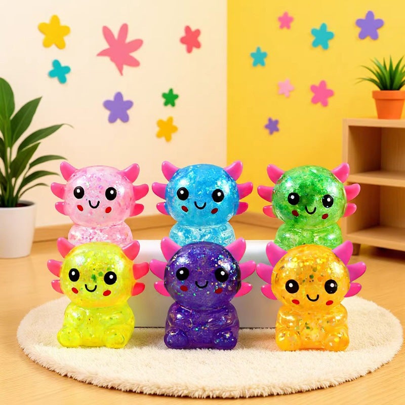 Sequin Malt Sugar Salamander Squishy Stress Relief Toy - Image 1
