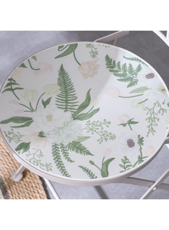 DANUBE HOME New Floral 1 + 2-Seater Marble Balcony Set - Outdoor Dining Set with Round Table & 2 Chairs, Iron Metal/Mosaic Tile, 1-Year Warranty, Ideal for Outdoor Living - Image 5