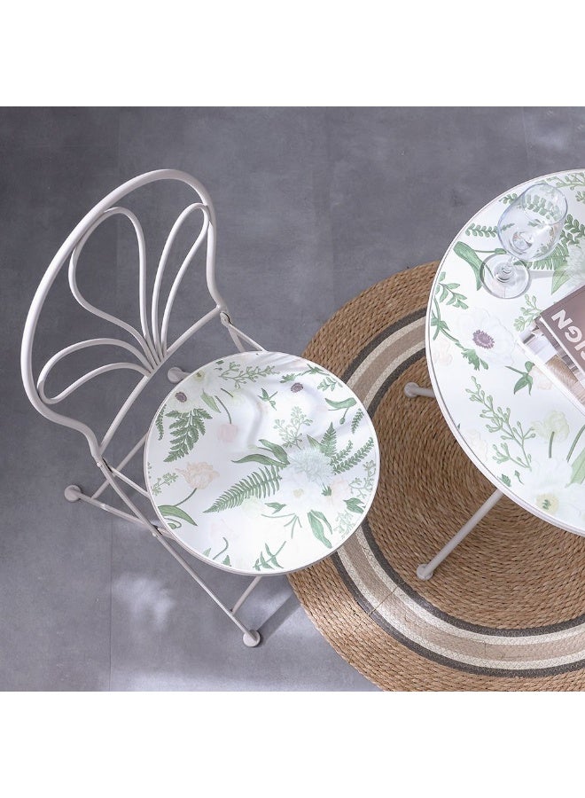 DANUBE HOME New Floral 1 + 2-Seater Marble Balcony Set - Outdoor Dining Set with Round Table & 2 Chairs, Iron Metal/Mosaic Tile, 1-Year Warranty, Ideal for Outdoor Living - Image 3