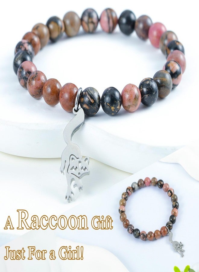 LIUANAN Raccoon Charm Bracelet for Women Picasso Jasper Spirit Animal Jewelry Adaptability Protection Creativity Gift for Her Mom Grandma Daughter Niece Birthday (Raccoon) - Image 3