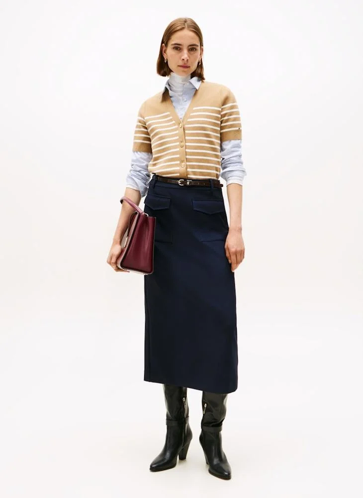TOMMY HILFIGER Striped Button Detail Cardigan