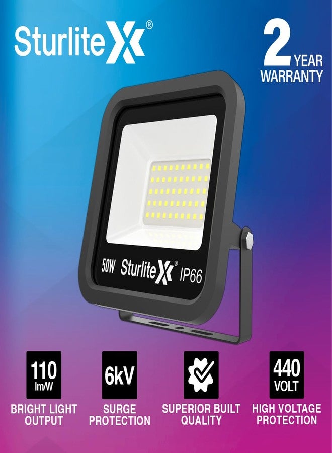 Sturlite Toddo 50 W LED Flood Light| Cool White 6500K Color Temperature LED Lamp| IP66 Waterproof Surge Protection Focus Light for Factory, Garage, Parking, Garden, Playground & Shop - (Pack of 1) - Image 3