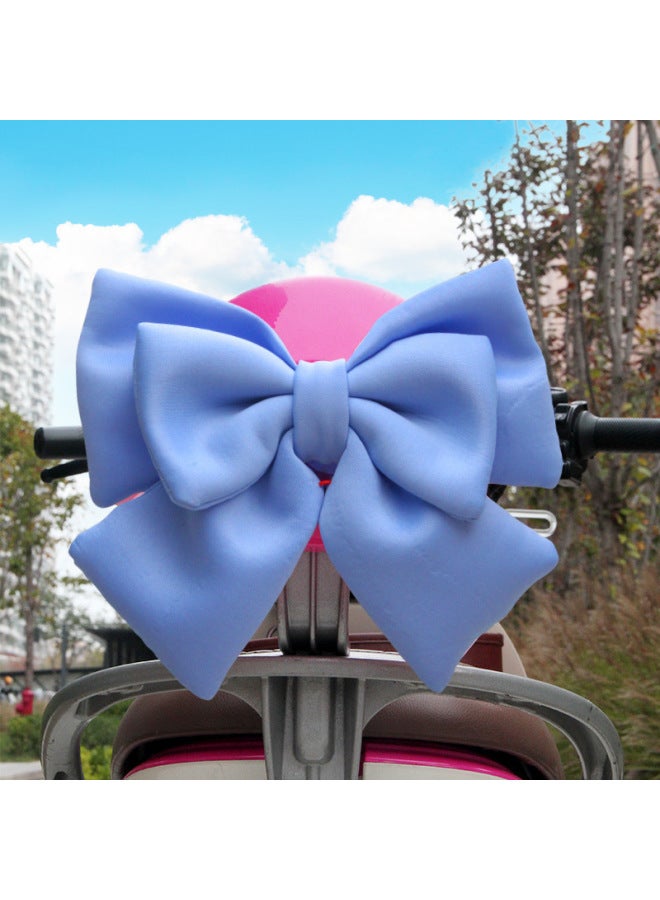 Internet-famous Car Rear Pendant Large Bow Car Ornaments Trunk Motorcycle Electric Car Motorcycle Decoration-Colour:Light Blue High-quality Fabric/wrinkle-free-Proportion:Standard  - Image 1