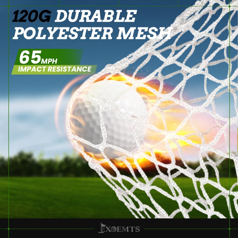 EXOEMTS Golf Net 10x7FT with Tri-Turf Mat, Ball, Target & Bag, All-in-One Golf Practice Hitting Net for Backyard Driving, Chipping & Swing, Indoor Outdoor Training Aid, Gift for Men Dad Him Golfer - Image 2