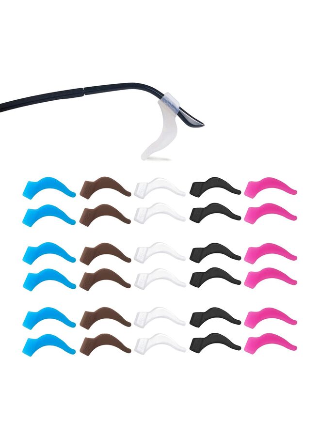 15Pairs Glasses Anti-slip Silicone Ear Clip, Glasses Holder, Sports Eyeglass Ear Grips, Safety Eyewear Retainers for Sunglasses Presbyopia Eyeglass?3 Black 3 White 3 Sky Blue 3 red 3 brown? - Image 1