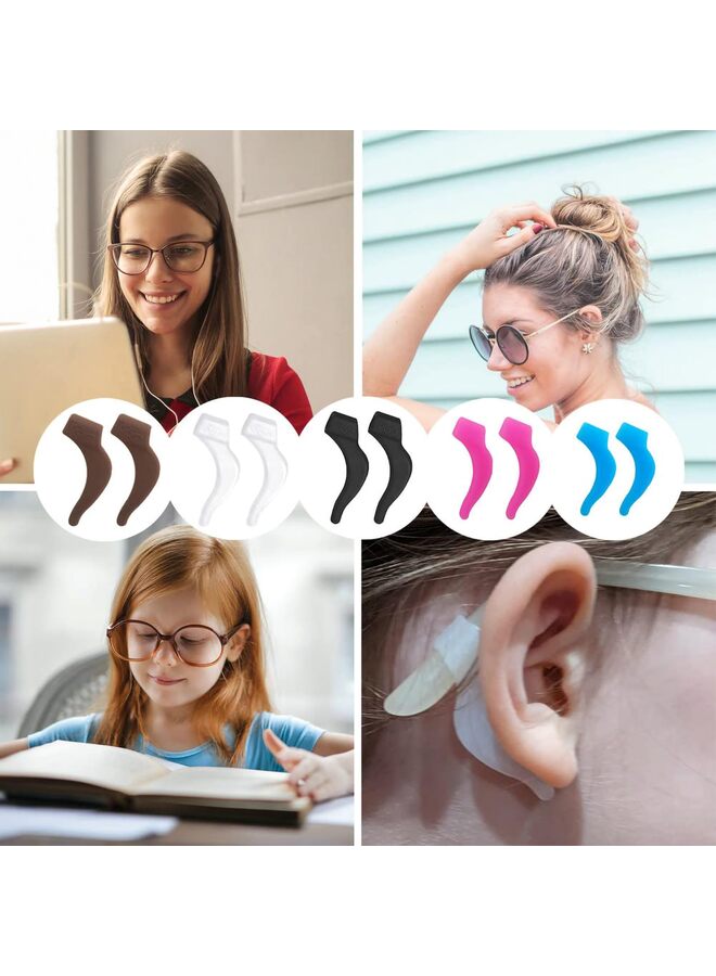 15Pairs Glasses Anti-slip Silicone Ear Clip, Glasses Holder, Sports Eyeglass Ear Grips, Safety Eyewear Retainers for Sunglasses Presbyopia Eyeglass?3 Black 3 White 3 Sky Blue 3 red 3 brown? - Image 5