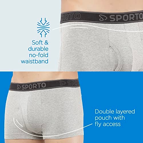 sporto Men's Trunk Underwear | Soft Elastic | Soft Waistband | Breathable Comfortable Innerwear | Pack of 2 | Color May Vary - Image 5