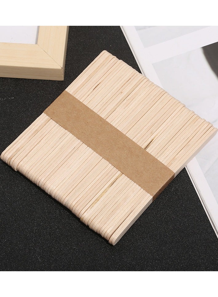 50-Piece Wooden Ice Cream Popsicle Stick Beige 114mm  - Image 1