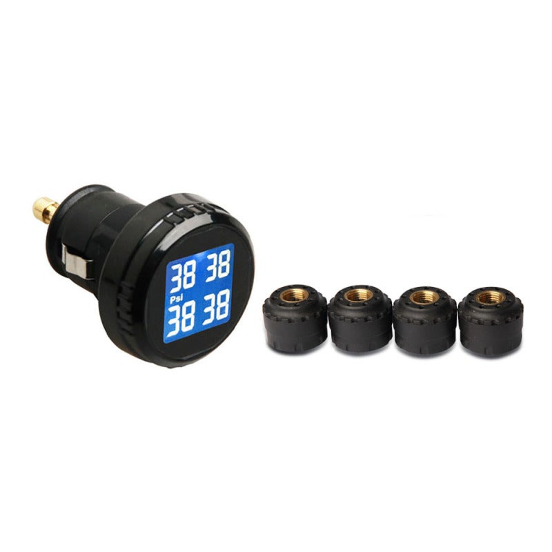 Tire Pressure Monitor: Black Lighter Plug, LCD Blue Backlight, HD Precision - Fast Leak Alert, Self-Settable Alarm Limit, Real-Time 4-Tire Data Indication for 4-Wheel Car - Image 4