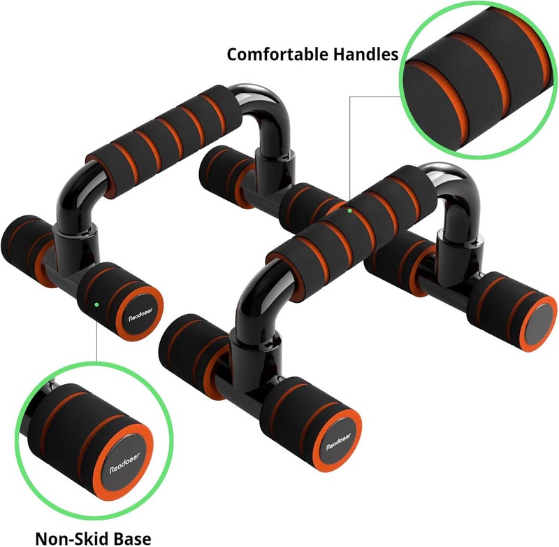 Readaeer Push Up Bars Gym Exercise Equipment Fitness 1 Pair Pushup Handles with Cushioned Foam Grip and Non-Slip Sturdy Structure Push Up Bars for Men & Women - Image 3