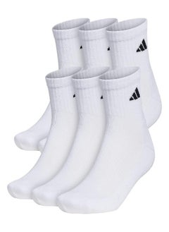 Adidas Men'S Athletic Cushioned Quarter Socks (With Arch Compression For A Secure Fit (6-Pair), White/Black, X-Large  - Image 1