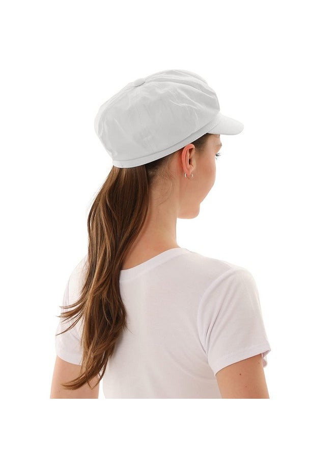 MK MATT KEELY - Newsboy Cabbie Baker Boy Hat Beret Cap For Women Fashion Pageboy Visor Paperboy Hat Fisherman'S Sailor Fiddler Hat Autumn Adjustablewhite - Image 1