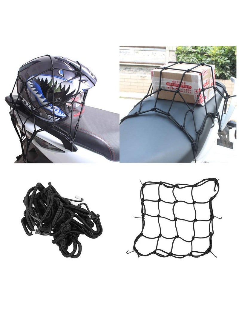 KGL BROSISS Universal Motorcycle Helmet Net | Elastic Cargo Net for Bike & Scooter | Strong Nylon Mesh with Hooks for Luggage, Bags & Helmets - Image 1