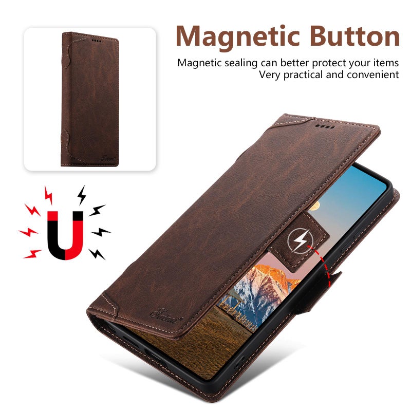 Suteni For Samsung Galaxy S24 Ultra 5G Suteni J07 Multifunctional Horizontal Flip Magsafe Leather Phone Case(Brown) - Image 3