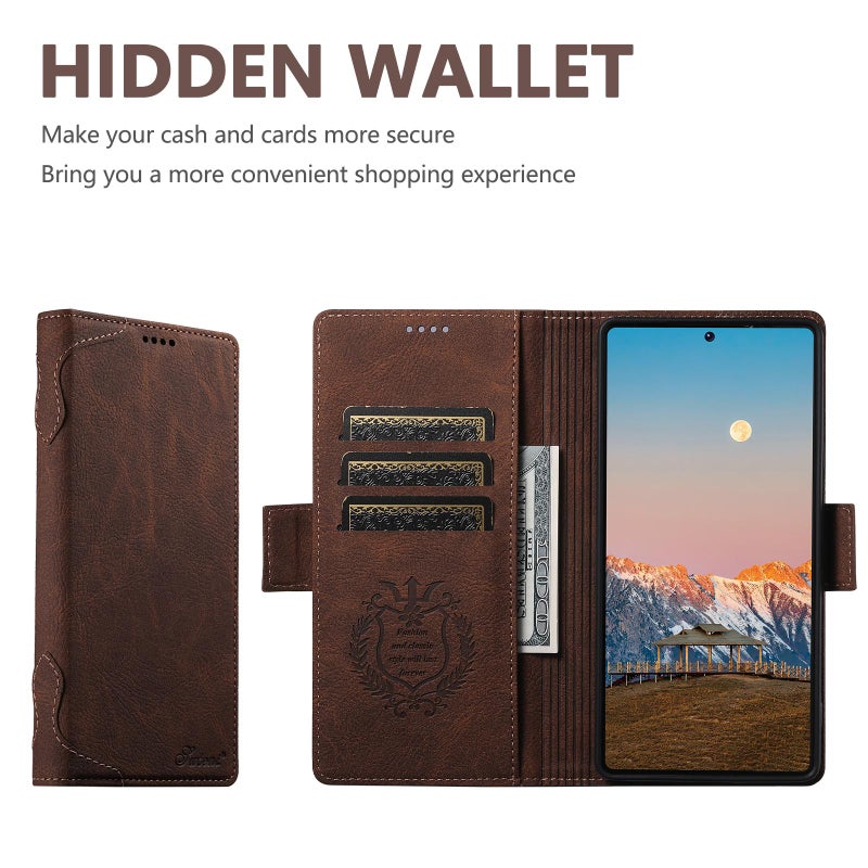 Suteni For Samsung Galaxy S24 Ultra 5G Suteni J07 Multifunctional Horizontal Flip Magsafe Leather Phone Case(Brown) - Image 2