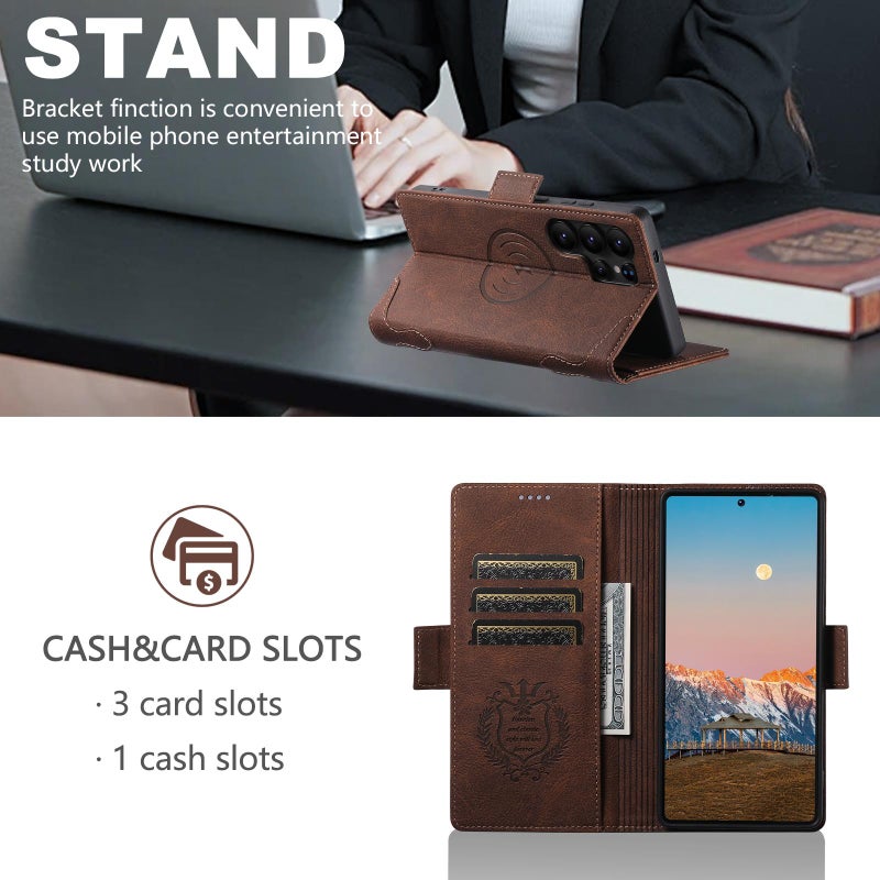 Suteni For Samsung Galaxy S24 Ultra 5G Suteni J07 Multifunctional Horizontal Flip Magsafe Leather Phone Case(Brown) - Image 5