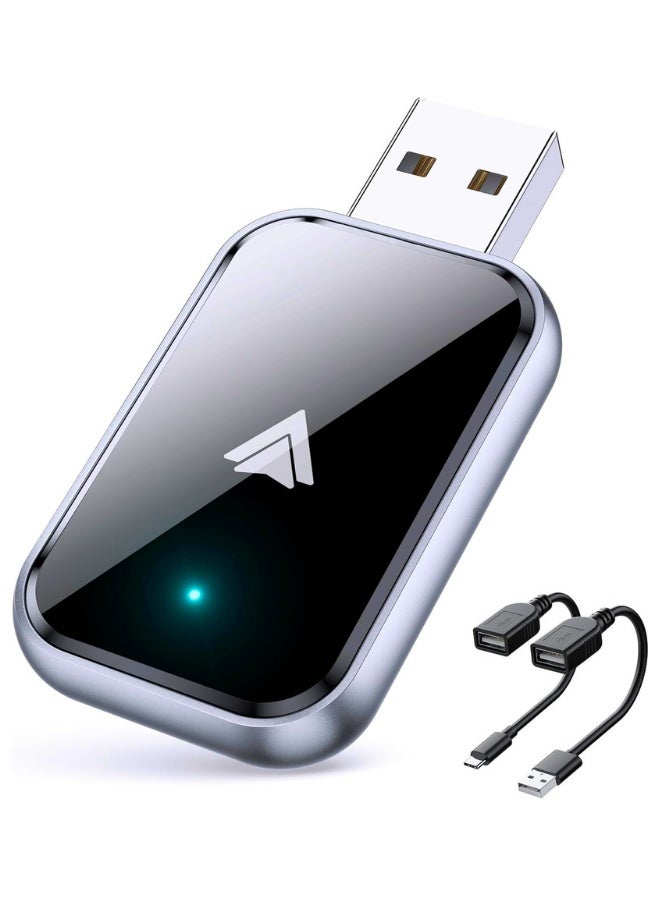 Android Auto Wireless Adapter,Convert Wired to Wireless Android Auto Car Adapter, No Delay and Stable Control Mini Size With Extension Cable USB-C&Type-C for Android (Black) - Image 1