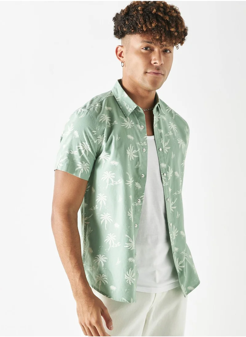 لي كوبر Printed  Relaxed
  Fit Shirt