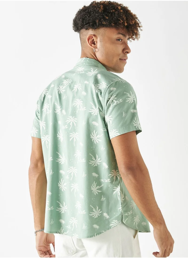 لي كوبر Printed  Relaxed
  Fit Shirt