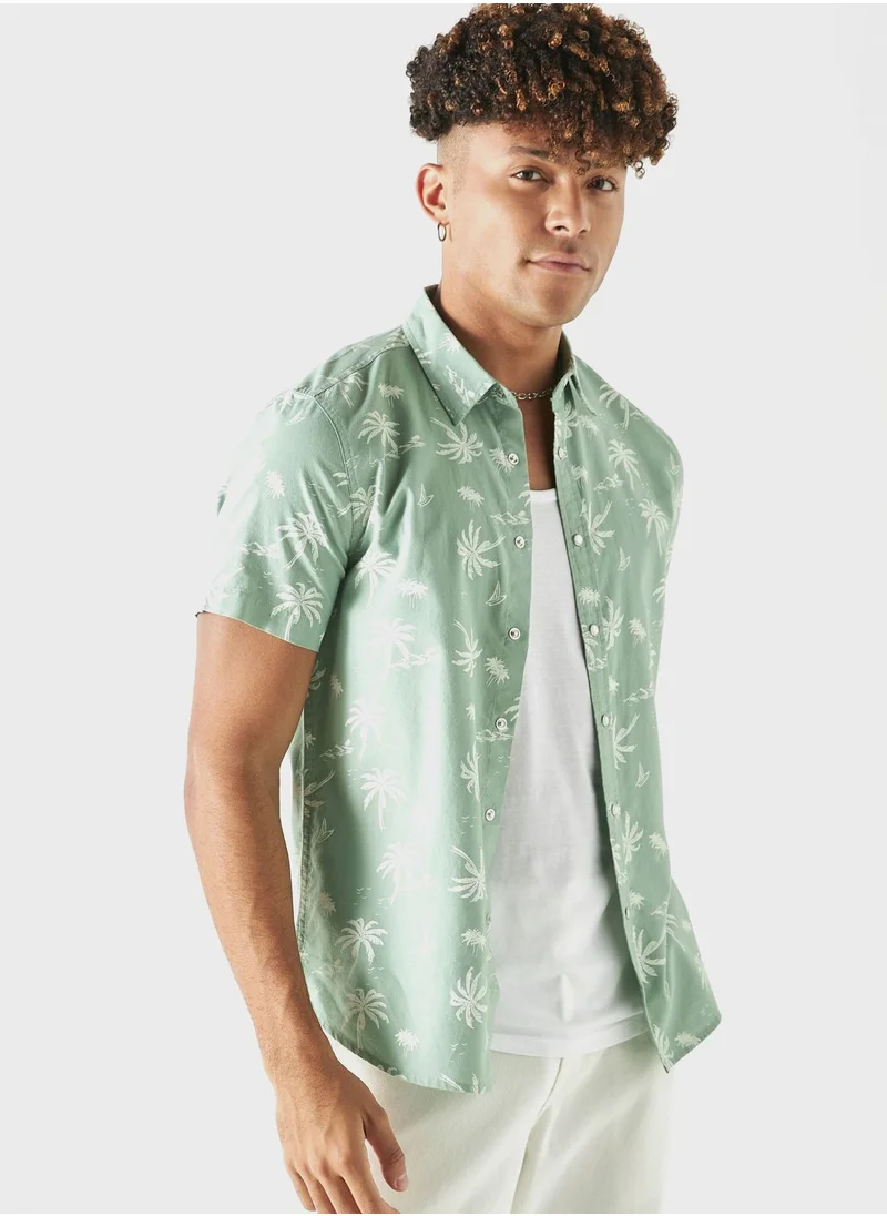 لي كوبر Printed  Relaxed
  Fit Shirt