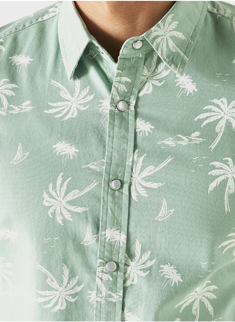 لي كوبر Printed  Relaxed
  Fit Shirt