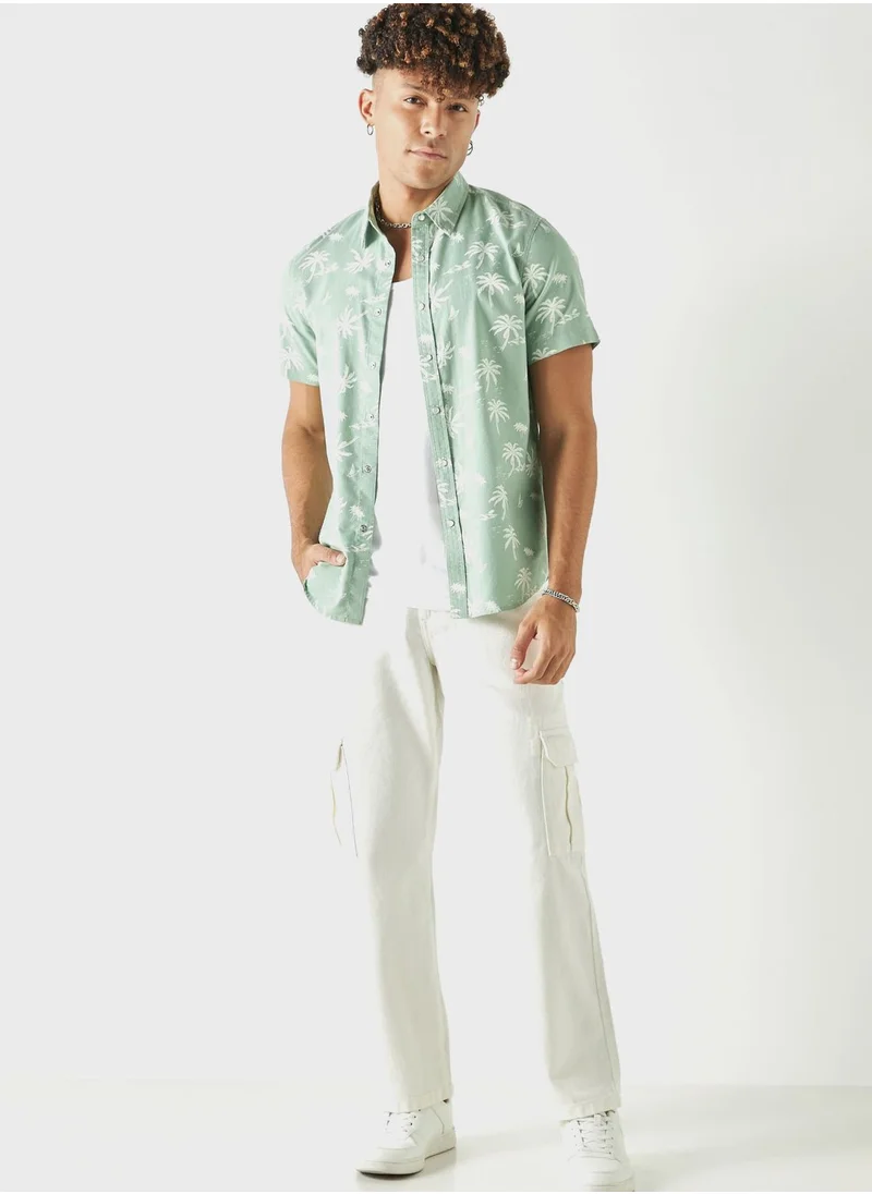 لي كوبر Printed  Relaxed
  Fit Shirt