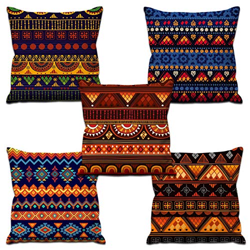 AEROHAVEN™ Set of 5 Decorative Hand Made Jute Throw/Pillow Cushion Covers - (Multi, 12 x 12 Inches) - Image 2