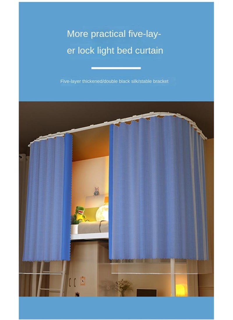 Bluejw Bed Tent Twin,Privacy Tent For Bunk Bed,U-Shaped Self-Adhesive Double-Track Light Reducing Bed Canopy, Free Of Punching Holes Portable Dream Tents Sensory Tent Indoor For Kids And Adult  - Image 3