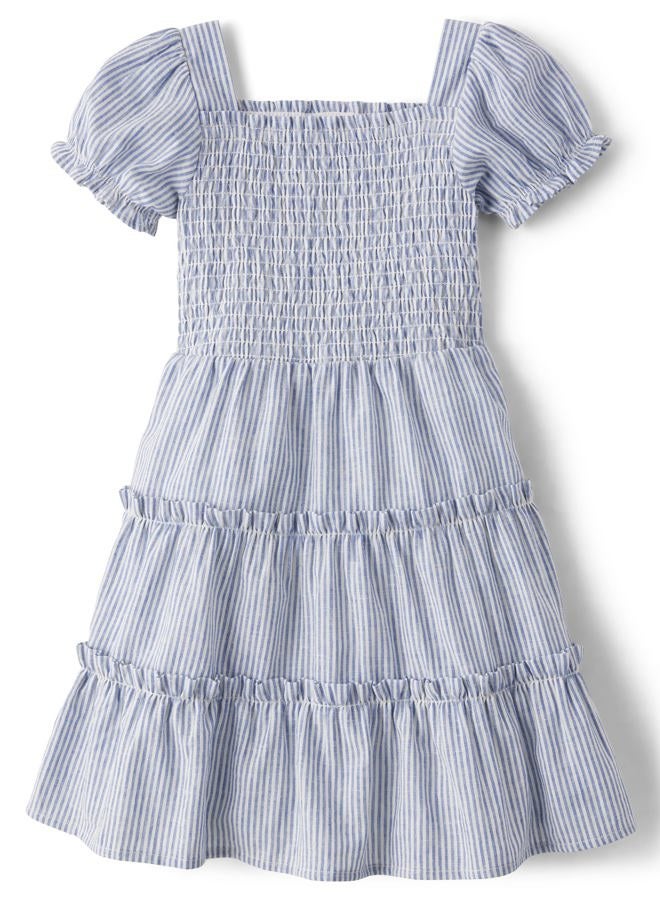 GYMBOREE ,and Toddler Short Sleeve Dresses,Linen Blue,2T - Image 3