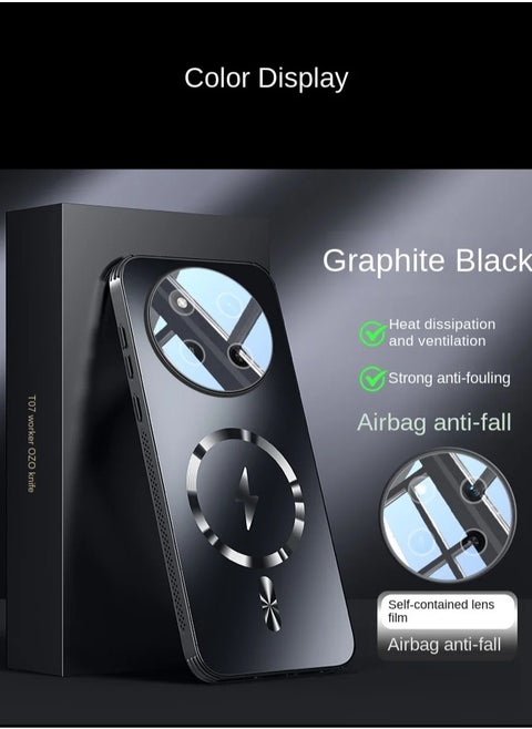 جراب هاتف واقٍ غير لامع لهاتف Honor X9C مع تبديد الحرارة، غطاء حماية للعدسات مقاوم للصدمات وحافظات شحن لاسلكية مغناطيسية