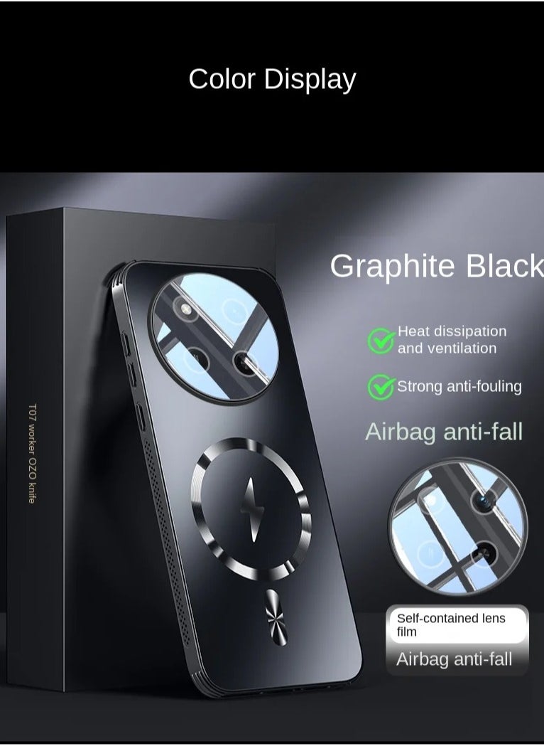 جراب هاتف واقٍ غير لامع لهاتف Honor X9C مع تبديد الحرارة، غطاء حماية للعدسات مقاوم للصدمات وحافظات شحن لاسلكية مغناطيسية