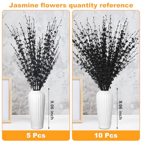 Wootkey 5pcs 29.5" Faux Jasmine Artificial Flowers Tall Black Floral Branches for Home Wedding Vase Filler Party DIY Decoration Flowers - Image 5