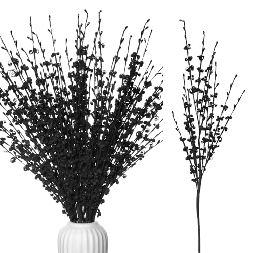 Wootkey 5pcs 29.5" Faux Jasmine Artificial Flowers Tall Black Floral Branches for Home Wedding Vase Filler Party DIY Decoration Flowers - Image 1