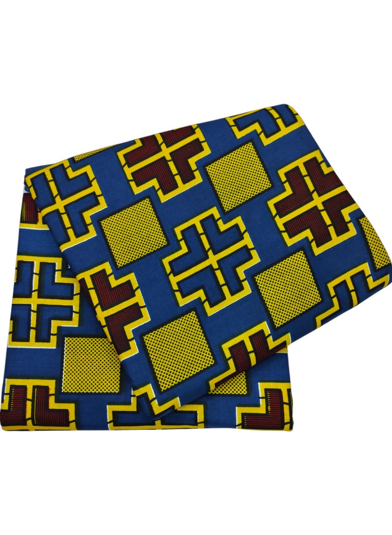 African Fabric 100% Cotton Hitarget Wax 6 Yards (12707) - Image 3