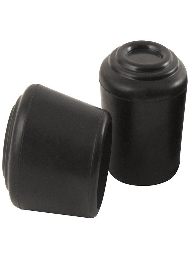 Softtouch 1-1/4 Inch Rubber Folding Metal Chair Leg Cap Replacement Black, 2 Pieces - Image 1