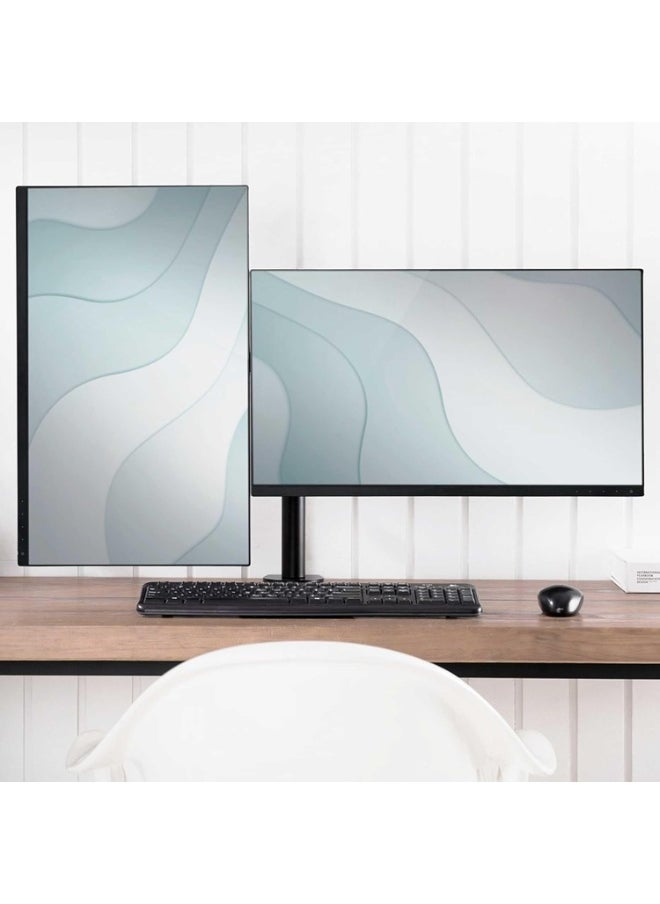 Dual Monitor Arm Mount – Adjustable for 17–32” Screens, 360° Rotation, VESA 100x100, Heavy Duty, Max Load 9kg