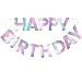 LITAUS Happy Birthday Banner 9ft PreStrung Happy Birthday Sign for Women Men Girls Boys No DIY Birthday Decorations Party SuppliesIridescent - Image 3