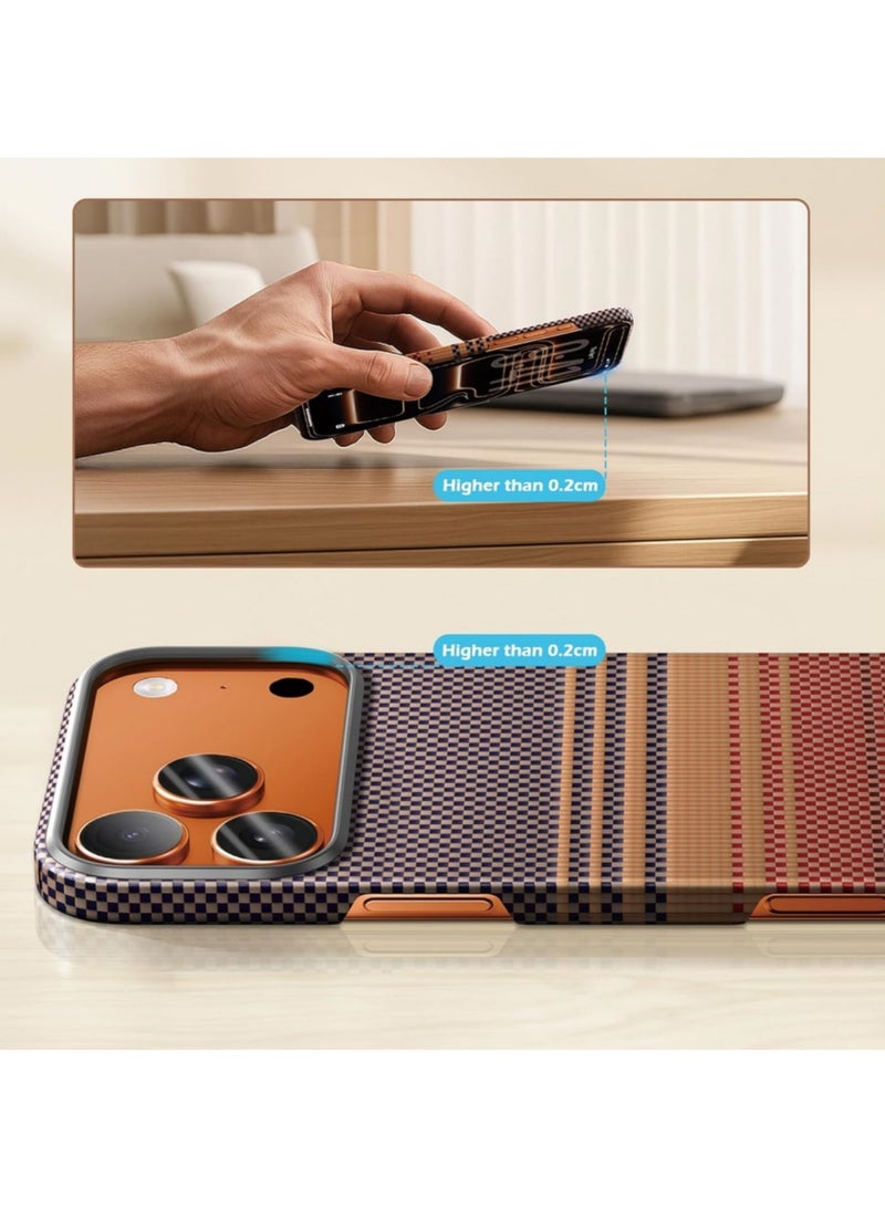 Aookay Magnetic Case for iPhone 17 Pro Max Case, Compatible with MagSafe, Ultra-Slim & Lightweight Minimalist Case with Caseless Touch Feeling, 1500D Aramid Fiber Woven (Sunset) - Image 4