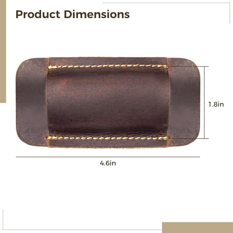 Brown Leather Multitool Pouch Holder for Folding Knife with Belt Loop - Image 3