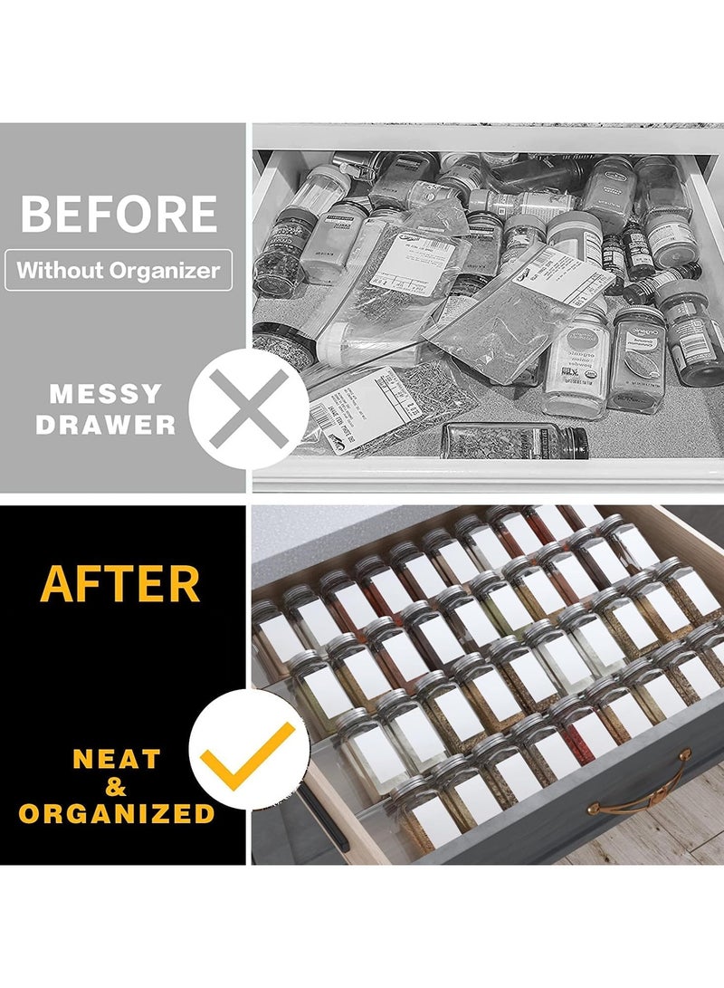 إي وورلد مجموعتان من منظمات التوابل الأكريليك الشفافة القابلة للتوسيع بأربع طبقات، مثالية للأدراج أو الأسطح، مثالية للتوابل والزيوت الأساسية والفيتامينات وطلاء الأظافر والأعشاب والأدوية. - Image 4