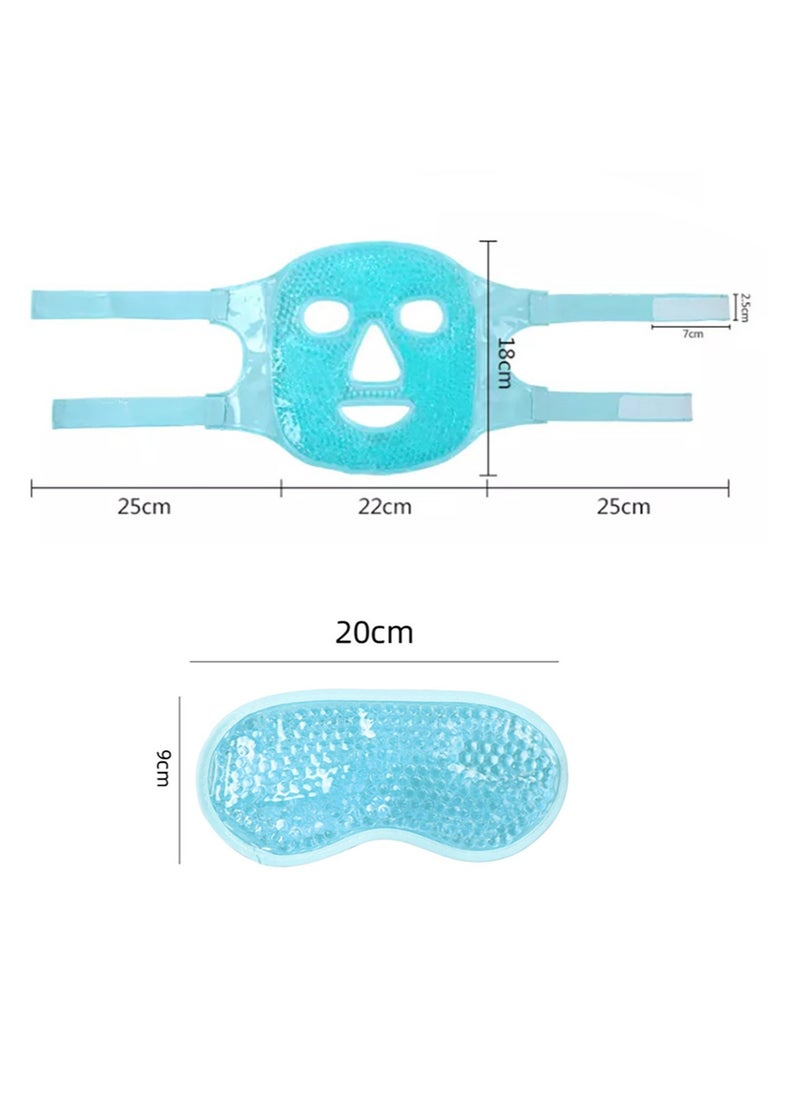 Generic - Cold Face Eye Mask Gel Beads Hot and Cold Compress Reusable with Soft Plush Backing Reduce Facial Puffiness Headaches Facial SPA Relieve Stress - Image 1