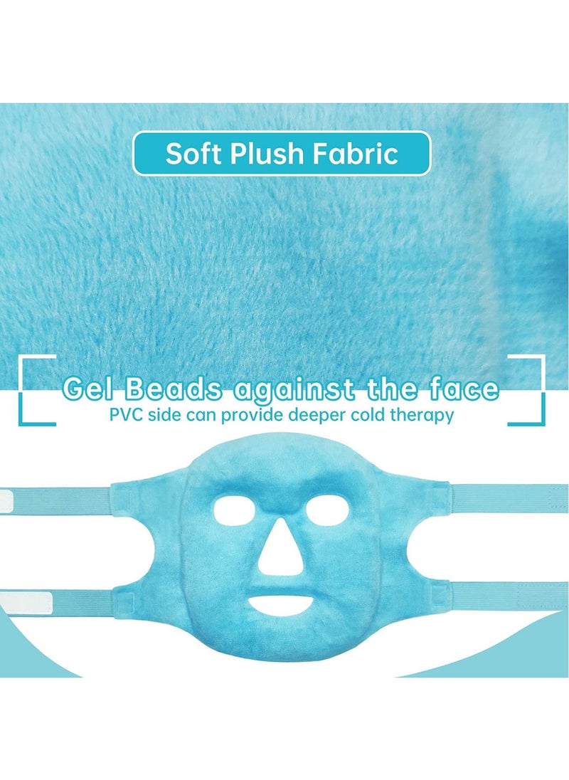 Generic - Cold Face Eye Mask Gel Beads Hot and Cold Compress Reusable with Soft Plush Backing Reduce Facial Puffiness Headaches Facial SPA Relieve Stress - Image 1