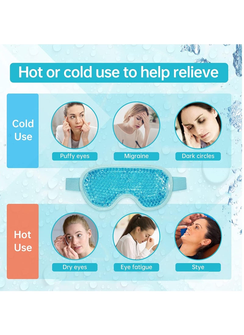 Generic - Cold Face Eye Mask Gel Beads Hot and Cold Compress Reusable with Soft Plush Backing Reduce Facial Puffiness Headaches Facial SPA Relieve Stress - Image 1