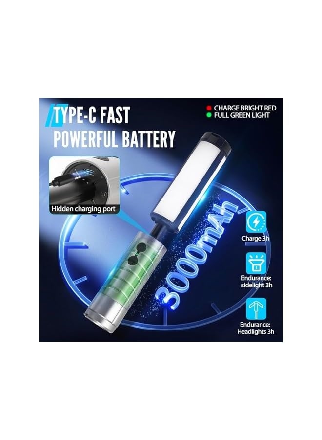 Green Tiger Foldable Camping Light,3000mAh Rechargeable Telescopic Lantern, Waterproof Tent Light, Rotatable Outdoor Lamp with Detachable Lampshade, Portable Flashlight Use for Travel,Fishing,Working - Image 5