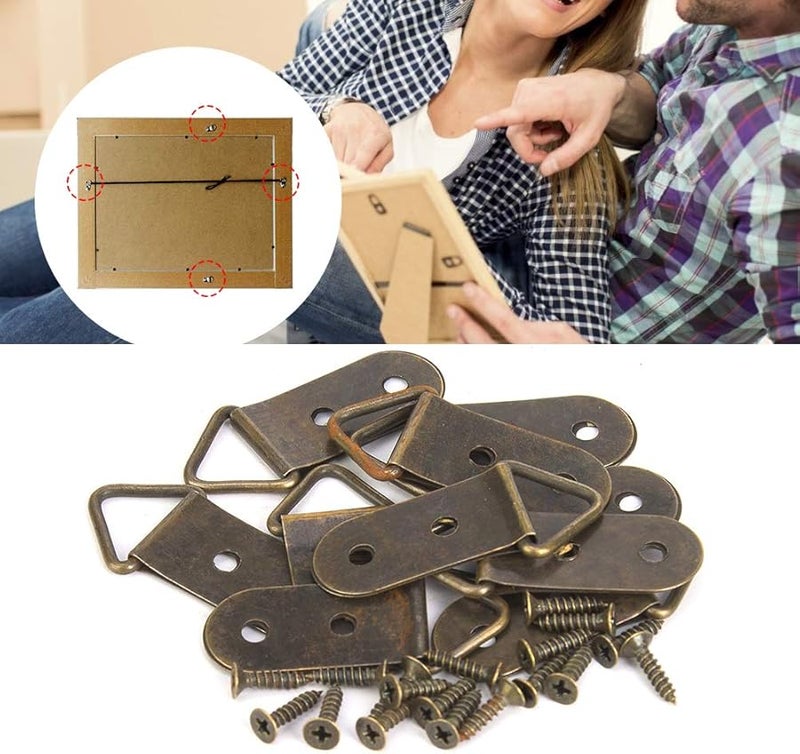50 Sets E Color Picture Hangers Kit With Screws D Ring Hooks For Frames Clock Paintings - Image 4