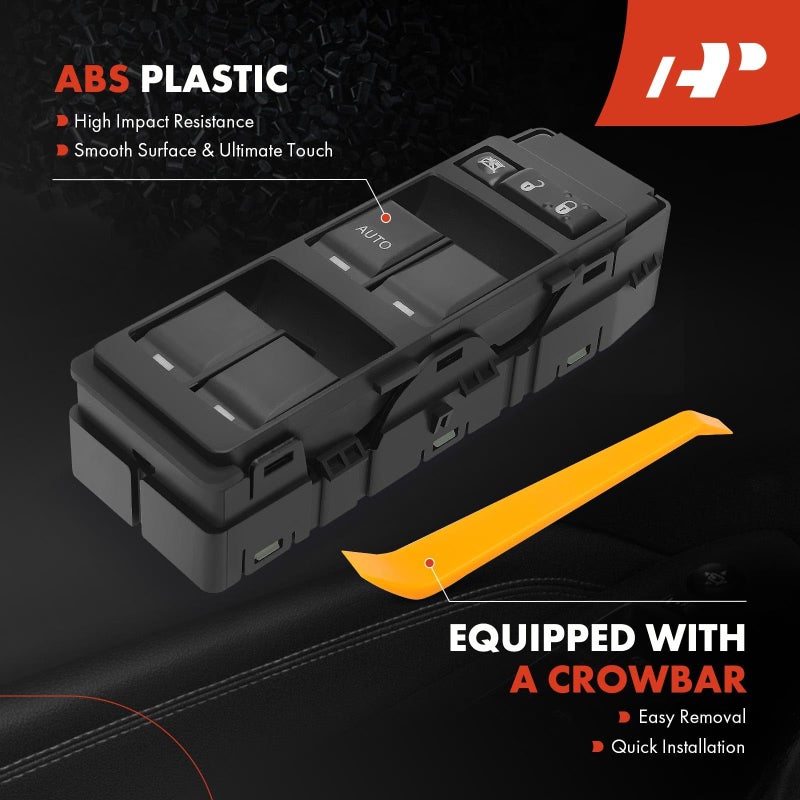 A-Premium 7+6 Pins Master Power Window Switch - Compatible with Chrysler 200 300 Sebring, Dodge Avenger Caliber Charger Dakota Magnum, Jeep Compass Patriot - Front Left With 1 Auto, Replace# 4602780AA - Image 5